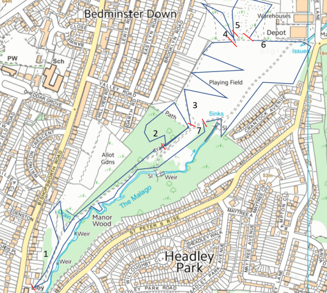 Map of 2019 Butterfly Survey in Manor Woods Valley